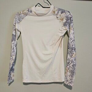 !!!NWT!!!  Women's White and Floral Rashguard, Small